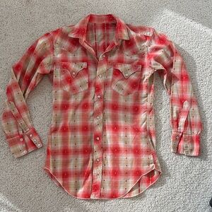 Red Western Style Plaid Shirt